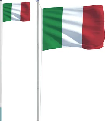 Obrázek produktu pro vidaXL Italská vlajka s žerdem 6,08 m hliník