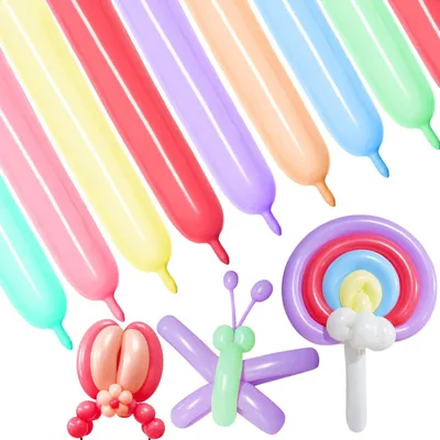 Immagine prodotto di Palloncini per modellare animaletti, set da 100 pezzi, 130 cm, colori pastello, assortiti