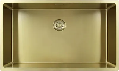 Immagine prodotto di Pure.Sink Exclusivo lavello grande dorato 70x40 cm raggio 10 mm sottopiano, ad incasso e in appoggio PEX7040-60