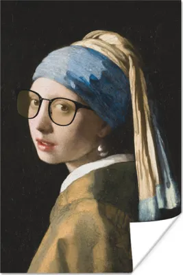 Produktbild von MuchoWow® Poster Das Mädchen mit dem Perlenohrring - Johannes Vermeer - Brillen 80x120 cm - Papierdruck