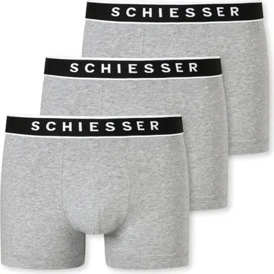 Produktbild von Schiesser Herren 3 er Pack Shorts Gr. 5 grau-mel.