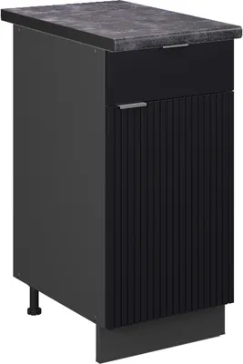 Image de Meuble cuisine Vicco Fame-Line Noir rayé 40cm , PT Anthracite, Model 50631