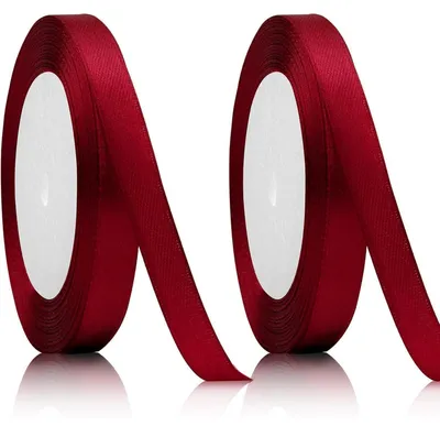 Immagine prodotto di Nastro in raso, 10 mm di larghezza, 22 metri di lunghezza, colore bordeaux, ideale per decorazioni e lavori manuali
