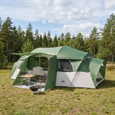 Produktbild von Möbel Familienzelt mit Regenschutz wasserdicht Grün 10 Personen - Campingzelte CC2096
