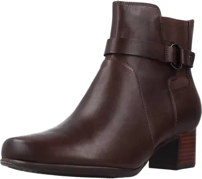 Produktbild von CLARKS Women's Un Damson Mid braun Leder Stiefel mit Reißverschluss 37,5