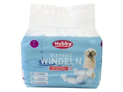 Obrázok produktu pre Plienky Nobby f. Suky 12 ks; L ; 38 - 56 cm