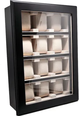 Produktbild von Uhrenvitrine Wandvitrine für 12 Uhren schwarz 2097 HL-1072