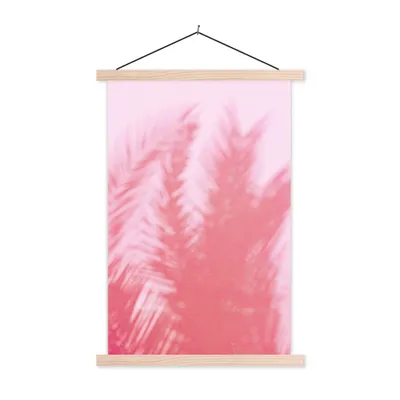 Produktbild von MuchoWow® Textilposter Pflanzen - Blätter - Rosa 120x180 cm mit holzfarbenen Rahmen - Textil-Plakat