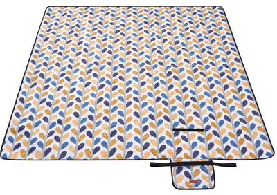 Produktbild von SONGMICS Picknickdecke, 200 x 200 cm, wasserdicht, maschinenwaschbar, bunte Blätter