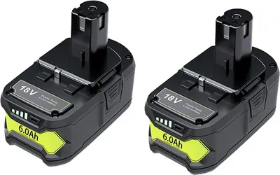 Obrázek produktu pro Lithium-iontová baterie Ryobi 18V, kompatibilní s Ryobi One P108 P102 P103, akumulátorová s dlouhou životností, 2 PACK 6,0Ah