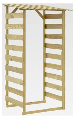 Produktbild von Imprägniertes Kiefernholz Pergola mit Dach für Kaminholzregal 100x90x200cm