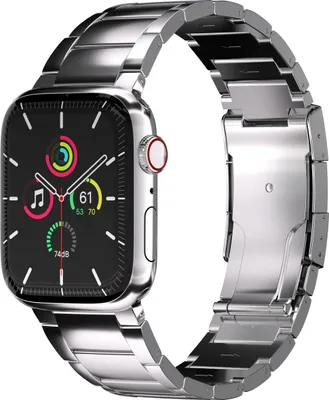 Productafbeelding van Accezz Mat Titanium bandje voor de Apple Watch | 38/40/41/42 mm - Zilver