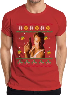 Produktbild von Stirb Langsam - Ugly Christmas Sweater Weihnachten Weihnachtsgeschenk Herren T-Shirt, Rot, L
