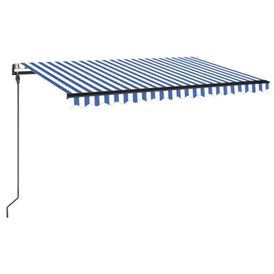 Produktbild von Automatische Markise mit LED Windsensor 450x300cm Blau und Weiß