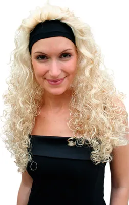 Produktbild von WIG ME UP Perücke & Stirnband BLOND lang Locken Vamp PW0102-KB88