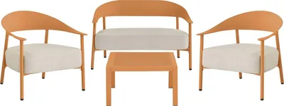 Produktbild von Gartenmöbel aus Metall und Kunststoff "Céora" - 4 Sitzplätze - Orange