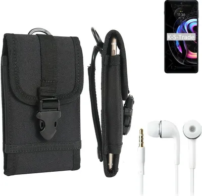 Produktbild von K-S-Trade Holster Schutz Hülle kompatibel mit Motorola Edge 20 Pro Gürteltasche Handy Hülle Tasche outdoor Seitentasche schwarz 1x + Kopfhörer