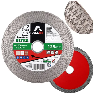 Produktbild von Diamantscheibe 125 mm für Feinsteinzeug Fliesen Keramik – 2in1 Trenn- und Schleifscheibe 45° – Bohrung 22,23 mm