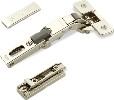 Produktbild von 2 x Salice Universalscharniere 110° Bohrbild T45 Push Open für abgerundete, überfälzte und profilierte Türen mit Linear-Montageplatte Höhe 3 mm Exzenterverstellung, Scharnierarmabdeckung