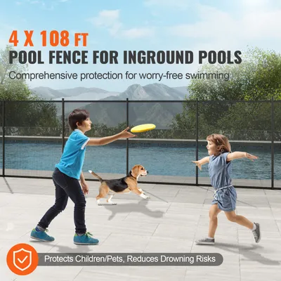 Produktbild von Poolzaun Kindersicherheitszaun, Swimmingpoolzaun abnehmbar, Edelstahl Aluminium, Schwarz | 1,21 x 32,91 m | 340 g Teslin PVC-Netz
