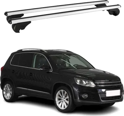 Image de Barres de toit Transversales pour VW Tiguan mk1 2007-2016 Aluminium Argent