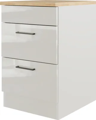 Produktbild von Auszugunterschrank 60 cm mit Arbeitsplatte - LUND | Lichtgrau | 60 x 60 x 82 cm (BxTxH)
