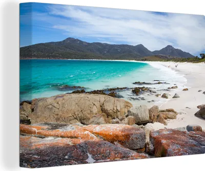 Zdjęcie produktu dla OneMillionCanvasses® - Obraz na płótnie - 140x90 cm, Morze - Skały - Australia, grafika ścienna, dekoracja ścienna