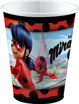 Produktbild von Ladybug-Partybecher Miraculous-Tischdeko 8 Stück bunt 250ml - Einheitsgröße