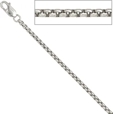Produktbild von JOBO Venezianerkette oval 925 Sterling Silber 2,5 mm 90 cm Halskette Kette Karabiner