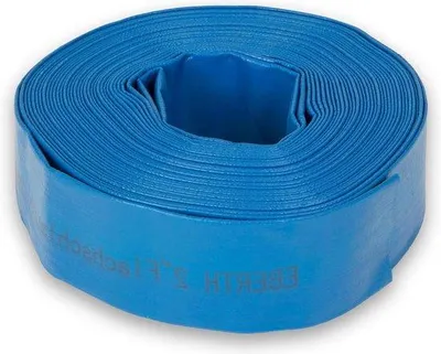 Immagine prodotto di tubo da 2 pollici - lunghezza 20 m - PVC flessibile e resistente - tubo dell'acqua per l'irrigazione - tubo dell'acqua blu per il giardino