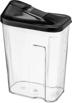 Produktbild von HUGO 1500 ml (1,5 Liter) Futterspender, farblos, mit schwarzem Deckel