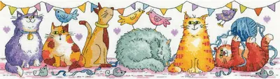 Produktbild von Heritage Kreuzstich Set Aida "Katzenausstellung", Zählmuster, KCCS1539-A, 37,5x10,5cm