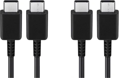 Produktbild von 2x Typ-C Schnell-Ladekabel für Original Samsung Galaxy S20 FE, S20 FE 5G Datenkabel super-schnell schwarz 1m beidseitig USB Type-C super-fast-Charging Cable