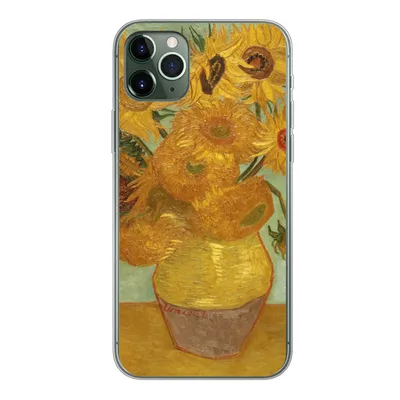 Produktbild von MuchoWow® Handyhülle Schutzhülle Hülle für iPhone 11 Pro Max Sonnenblumen - Vincent van Gogh Silikon Softcase Handy Hülle - Schutz