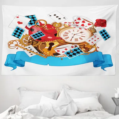 Produktbild von ABAKUHAUS Karikatur Wandteppich, Fantasy World aus Weiches Mikrofaser Stoff Waschbar ohne Verblassen Digitaldruck, 230 x 140 cm, Mehrfarbig