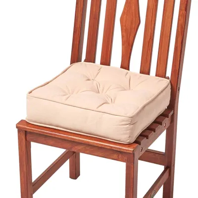 Produktbild von HOMESCAPES Sitzkissen beige - Sitzerhöhung/Stuhlkissen 40 x 40 cm mit Baumwollbezug