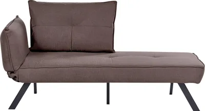 Produktbild von BELIANI Chaiselongue Braun Stoff Linksseitig mit Schlaffunktion Verstellbare Rückenlehne Wasserabweisend für Gästezimmer Wohnzimmer Récamiere
