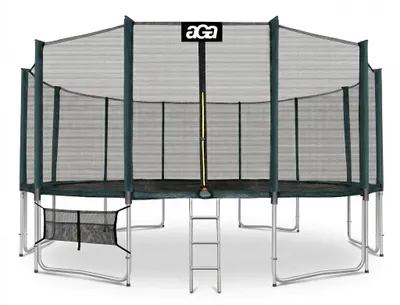 Immagine prodotto di Aga SPORT PRO Trampolino 518 cm Verde scuro + rete di protezione + scala + tasca per le scarpe