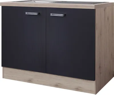 Produktbild von Spülenunterschrank für die Küche - 100 cm breit in grau/anthrazit