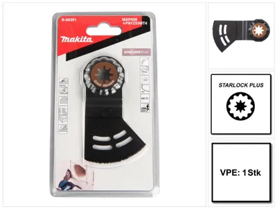 Zdjęcie produktu dla Brzeszczot do cięcia wgłębnego Makita, 53 mm Starlock Plus - K40 - TCT - MAP008 - Zaprawa / klej do płytek / beton