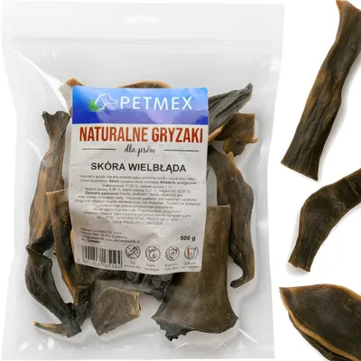 Produktbild von Delikatesse, natürlicher Kausnack für Hunde: Getrocknete Kamelhaut von Petmex, 500 g