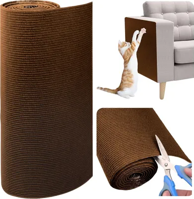Produktbild von Selbstklebende Katzenkrabmat - Selbstklebende Katzenkrabmat für Katzen - Beschutz deine Möbel vor Kratzer (40 x 200 cm, braun)
