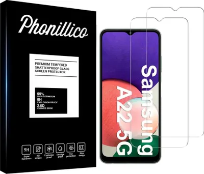 Produktbild von Hartglas für Samsung A22 5G  [2 Stück] Displayschutzfolie Screen Protector Film Anti-Kratzer Glas Resistant Phonillico®