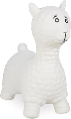 Image de Relaxdays Lama gonflable, pompe à air incluse, à partir de 3 ans, sans BPA, jouet gonflable, animal à sauter, couleur crème