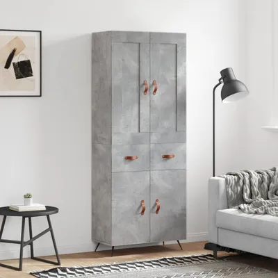 Obrázek produktu pro vidaXL Highboard concrete grey 69,5x34x180 cm odvozený dřevěný výrobek