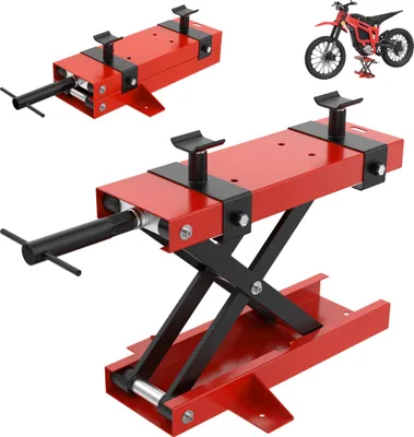 Obrázok produktu pre LZQ Motocyklový zdvihák 500 kg, Výškovo nastaviteľný nožnicový zdvihák 95-350 mm, Motocyklový zdvihák a stredový stojan, Robustný a stabilný na opravy a údržbu