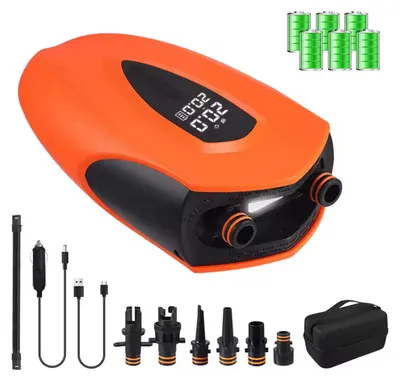 Zdjęcie produktu dla Pompa do desek SUP - Elektryczna pompa powietrza - 20 PSI - Automatyczne wyłączanie - Wyświetlacz cyfrowy - 12000 mAh - Do desek SUP, łodzi i materacy powietrznych