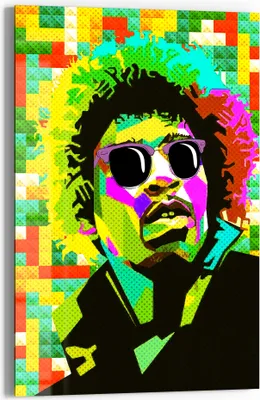 Produktbild von DEQOART Glasbild Echtglas 40x60 cm 'Ikone in Pixel' Wandbild Bild modern Deko