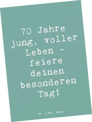 Produktbild von Mr. & Mrs. Panda Grußkarte Spruch 70. Geburtstag Feier - Meeresbrise - Geschenk, Kunstkarten, bildkarte, Postkarte, Ansichtskarten, Geburtstagsgeschenk, Geburtstagsspruch