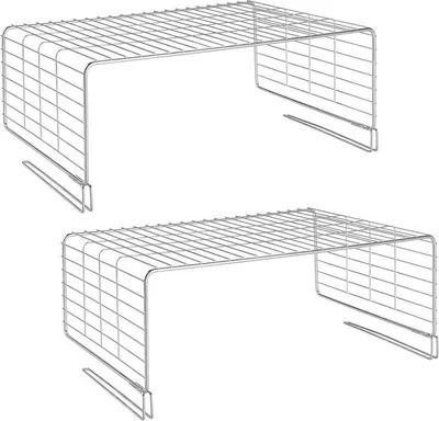 Produktbild von mDesign Drahtkorb Schrankaufbewahrung Regalsystem 2er Set Metall Silber